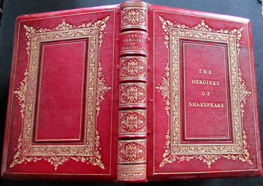 1870 The HEROINES OF SHAKSPEARE Large Illustrated Edition DELUXE FULL LEATHER