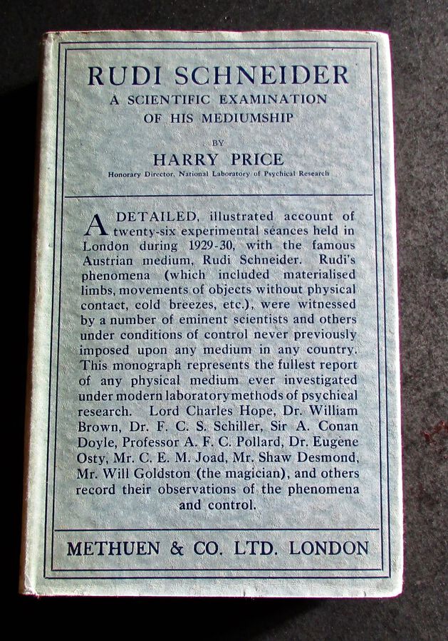 1930 1st EDITION of RUDI SCHNEIDER Examination Of His Mediumship 