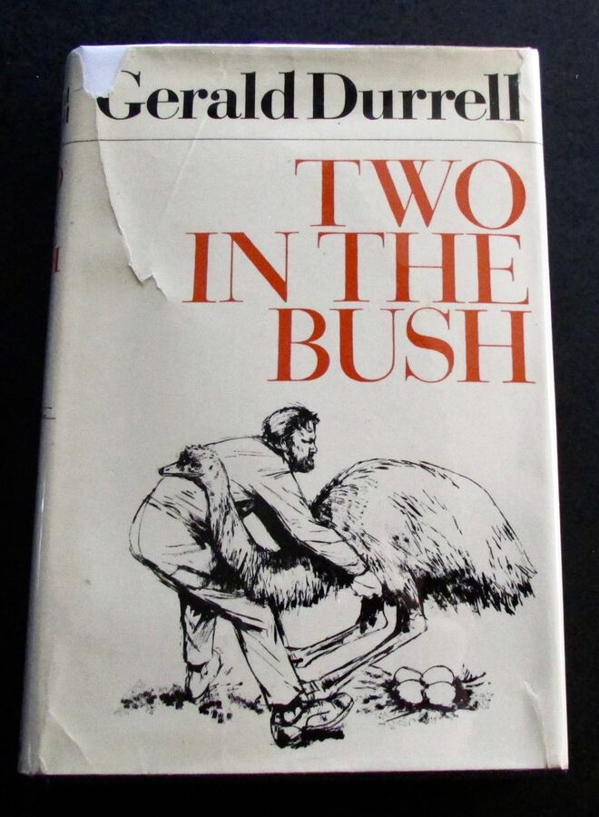 1966 1st Edition SIGNED COPY OF GERALD DURRELL TWO IN THE BUSH WITH ORIGINAL DUST JACKET