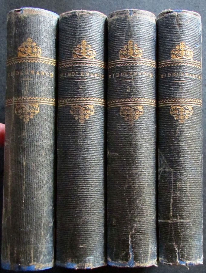 1871 MIDDLEMARCH Novel By GEORGE ELIOT Rare FIRST UK EDITION SET Four Volumes