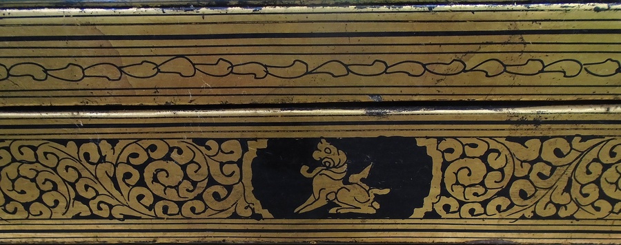 Antique Burmese Shwe Zawa Lacquer Box
