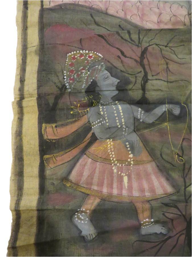 Antique Hindu Goddess Kali Painting on Cotton 