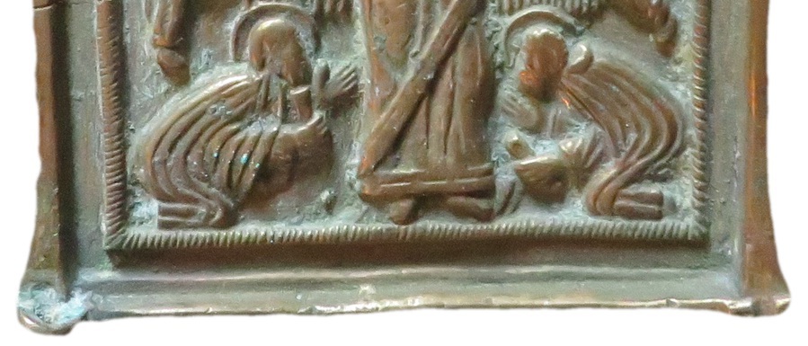 Antique Bronze St. Nicholas Icon