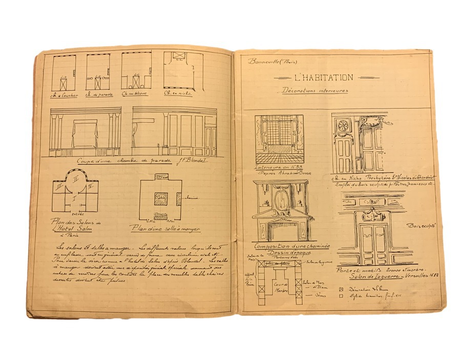 Antique Illustrated Notebook/Manuscript on Furniture Making