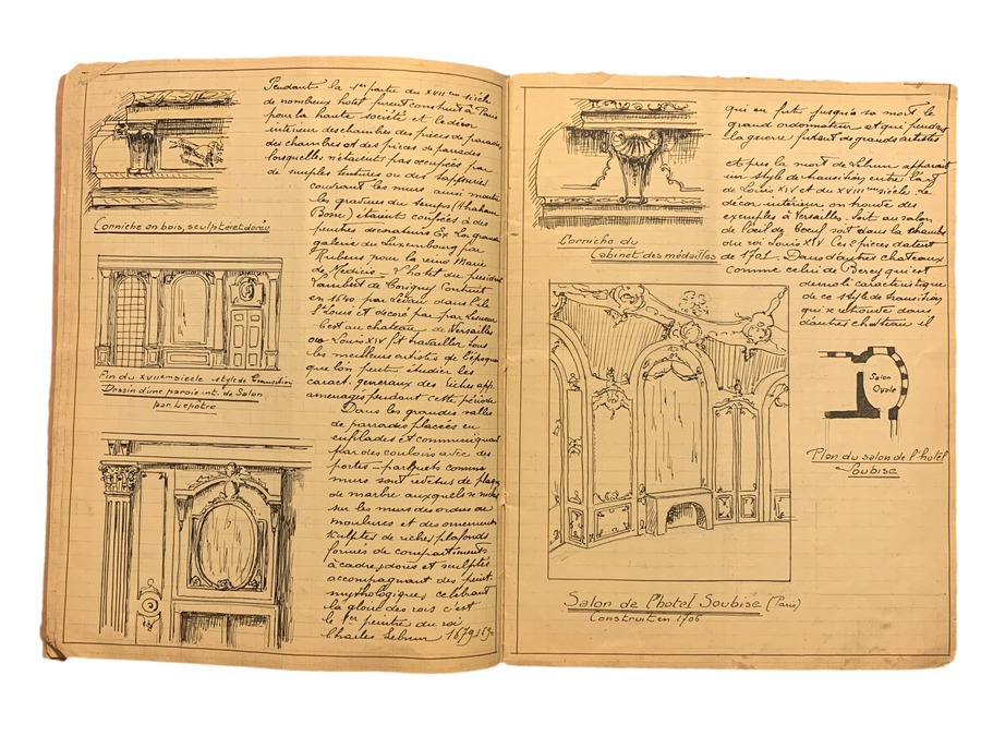 Antique Illustrated Notebook/Manuscript on Furniture Making