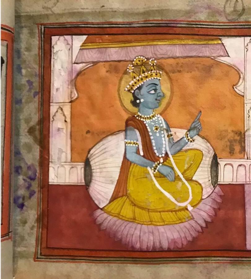 Antique Sanskrit Text with 3 Miniatures