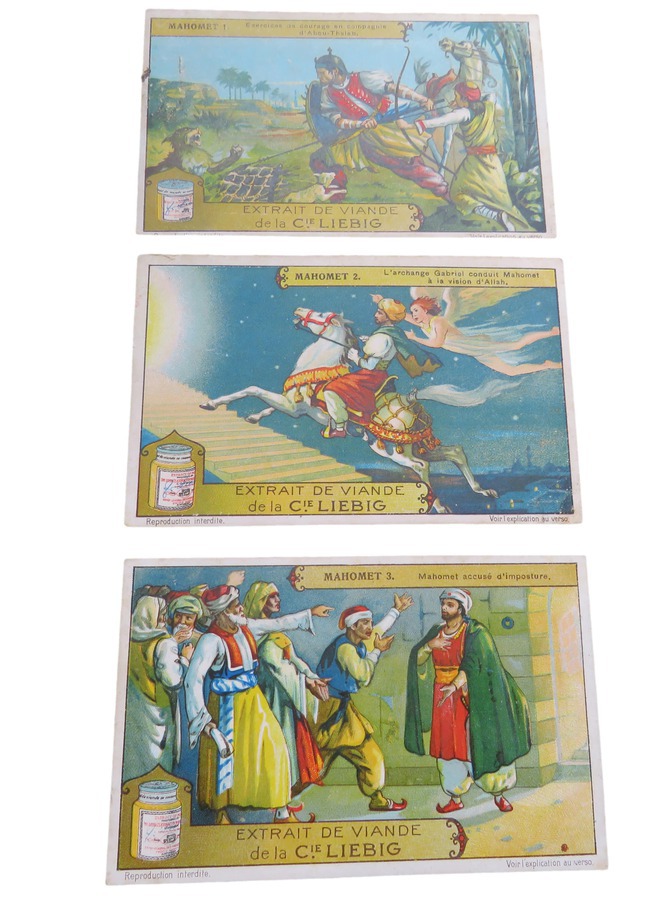 Antique Set of 6 Cards: Key Events in the Life of Prophet Mohammed 