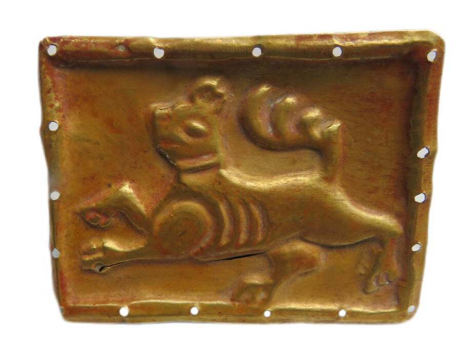 Antique Scythian Repousse Gold Plate Gryphon