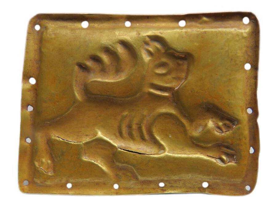 Antique Scythian Repousse Gold Plate Gryphon