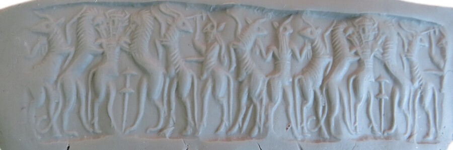 Antique Cylinder Seal of Master of Animals