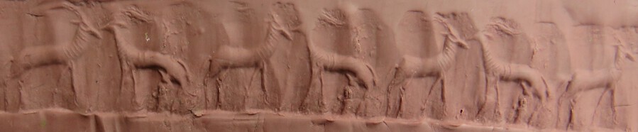 Antique Cylinder Seal Depicting Confronting Stags