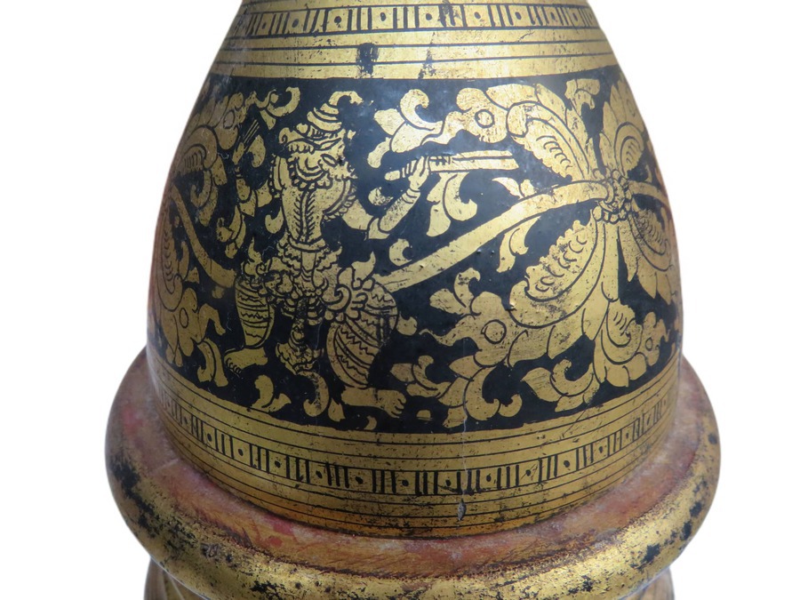 Antique Burmese Lacquerware Offering Vessel