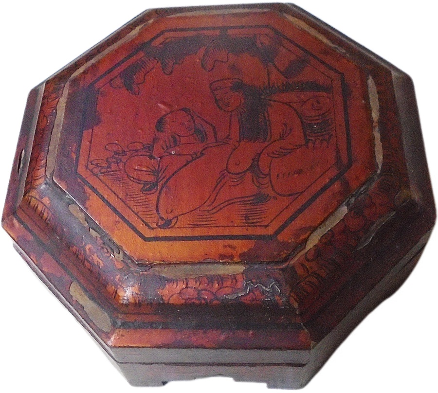 Lacquer Octagonal Sweets Box With Hand Painting