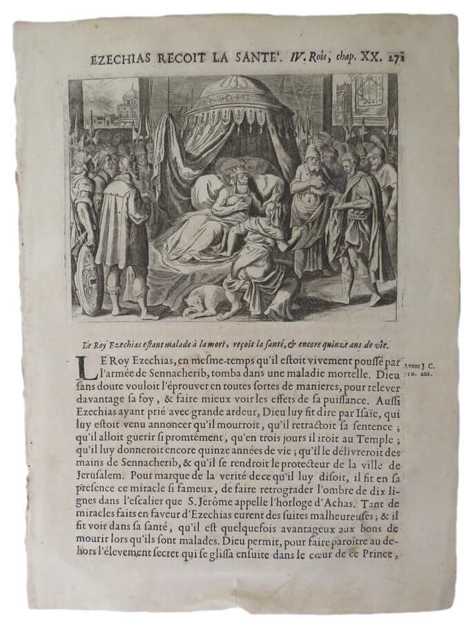 A Leaf from L’Histoire Du Vieux Et Du Nouveau Testament By Nicholas Fontaine (Pseudonymn:Sieur de Royaumont) 