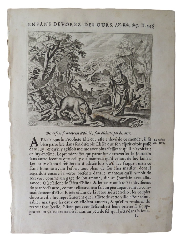A Leaf from L’Histoire Du Vieux Et Du Nouveau Testament By Nicholas Fontaine (Pseudonymn:Sieur de Royaumont) 