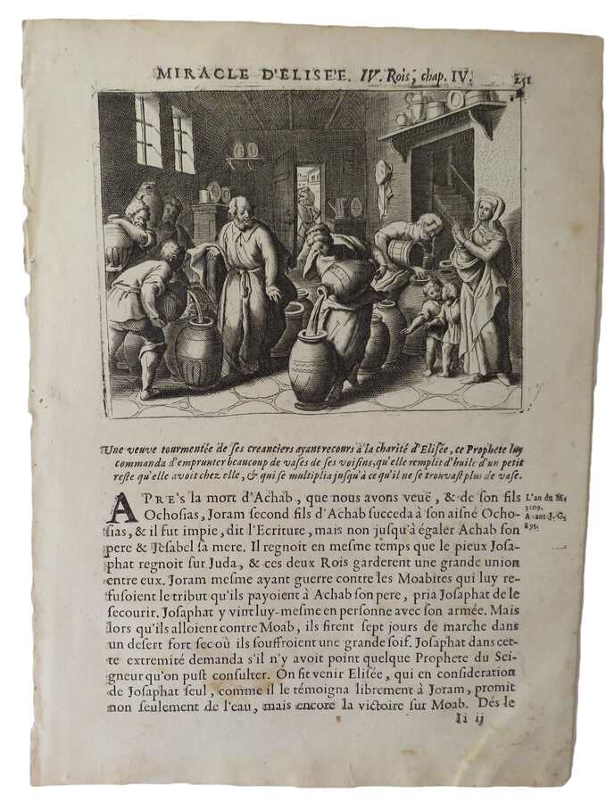 A Leaf from L’Histoire Du Vieux Et Du Nouveau Testament By Nicholas Fontaine (Pseudonymn: Sieur de Royaumont)
