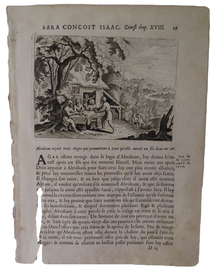 A Leaf from L’Histoire Du Vieux Et 	Du Nouveau Testament By Nicholas Fontaine (Pseudonymn:Sieur de 	Royaumont) 