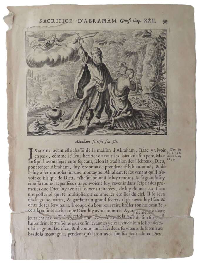 A Leaf from L’Histoire Du Vieux Et 	Du Nouveau Testament By Nicholas Fontaine (Pseudonymn: Sieur de Royaumont) 