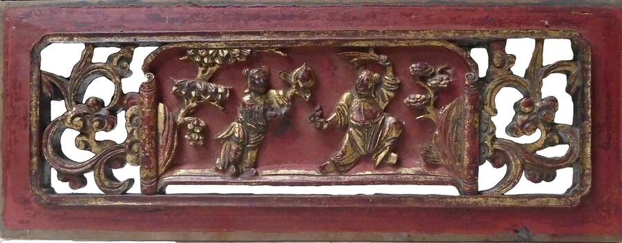 Antique Chinese Panel of Two Men