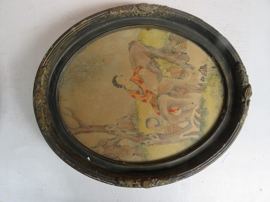 Painting in Oval Frame