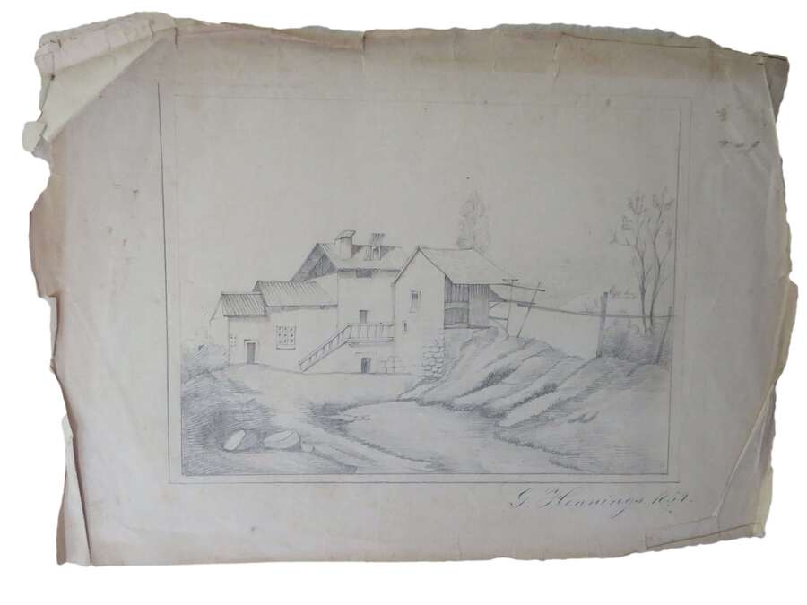 A Sketch of a Country House On a Hill 