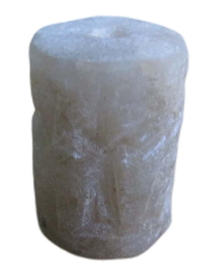 Antique White Chalcedony Cylinder Seal 