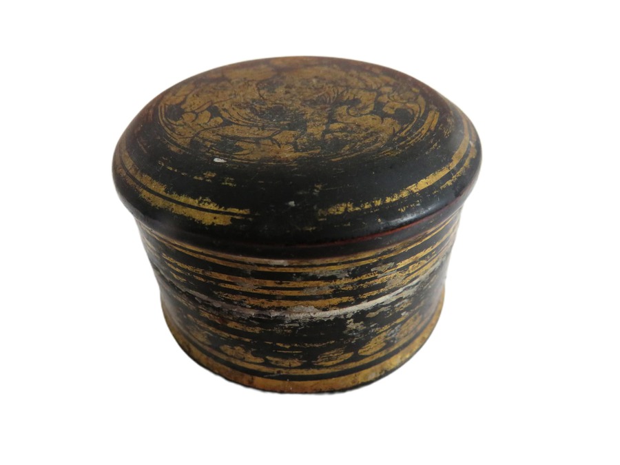 Antique Bamboo Lime Container