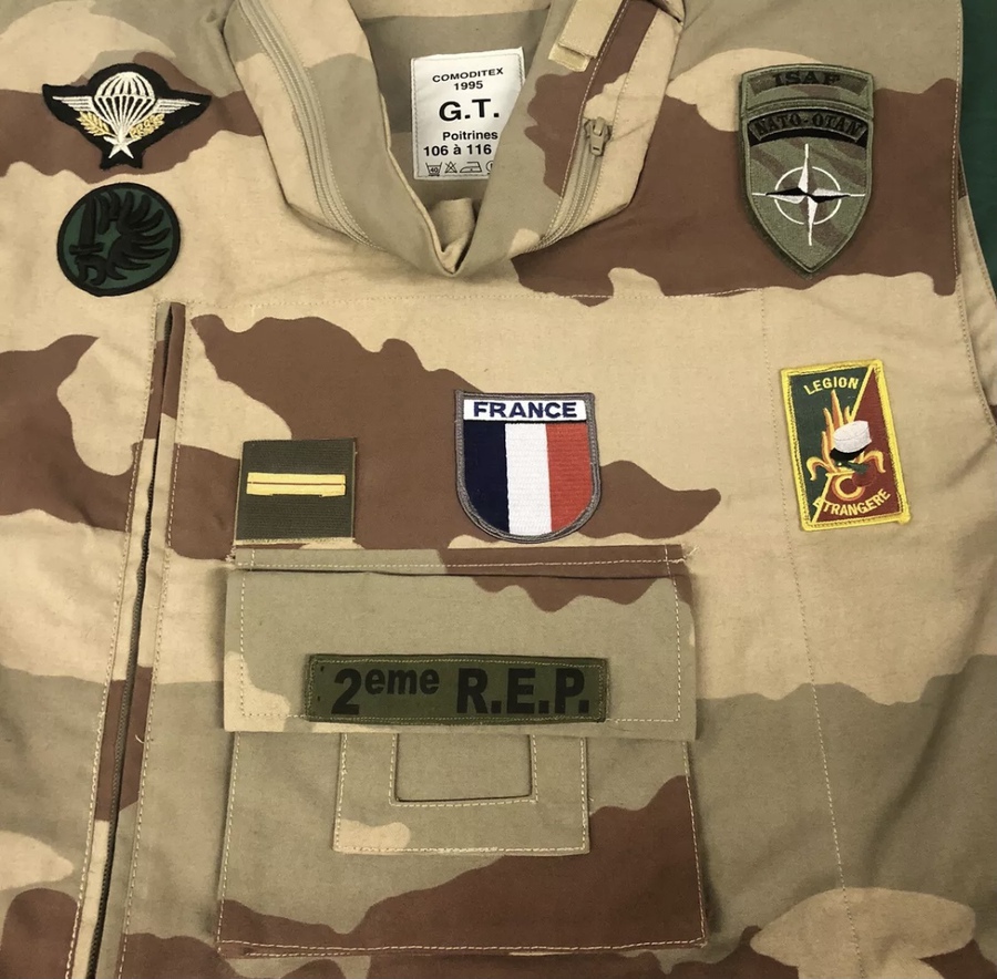 French Military Desert Flak Vest Cover Patches Nato