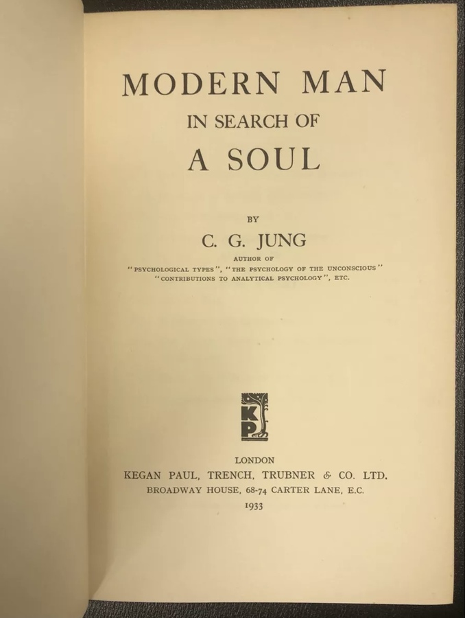 CARL JUNG MODERN MAN IN SEARCH OF A SOUL 1ST EDITION 1933