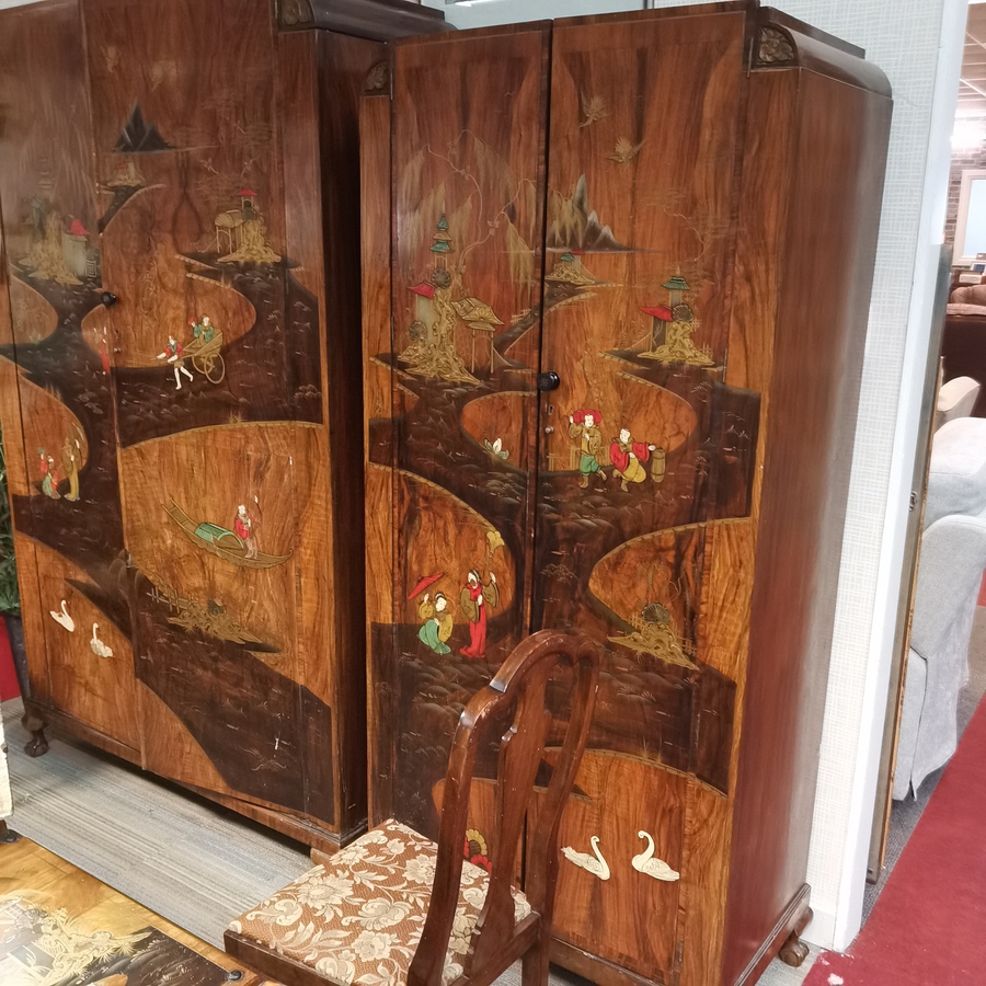 Antique Asian bedroom set. total of 6 items