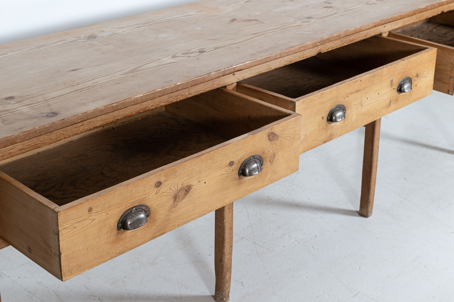 Antique Large English Pine Work/Prep Table/Dresser Base