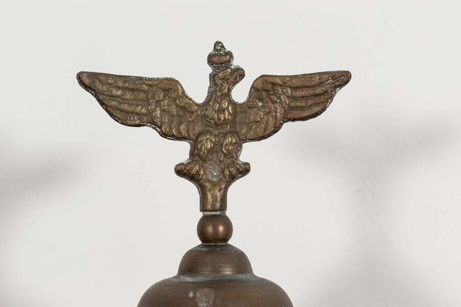Antique Pair Austrian Eagle Mounted Brass Wall Lanterns