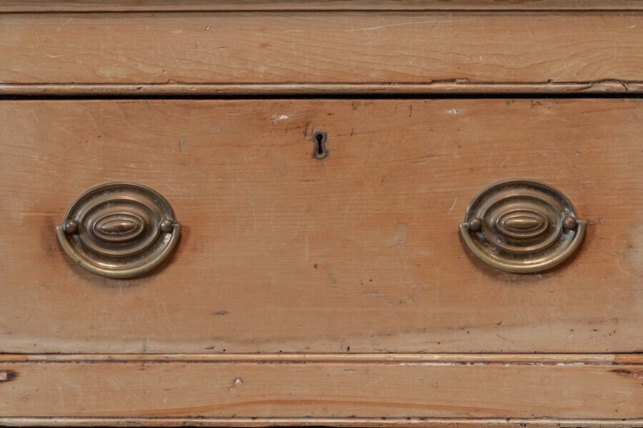 Antique 19thC Large English Pine Astral Glazed Cabinet
