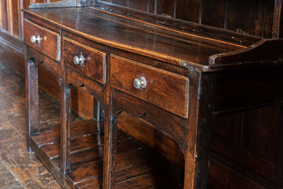 Antique 18thC Welsh Oak Pot Board Dresser