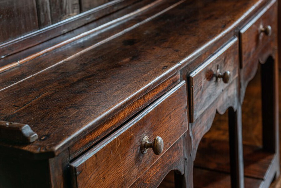 Antique 18thC Welsh Oak Pot Board Dresser