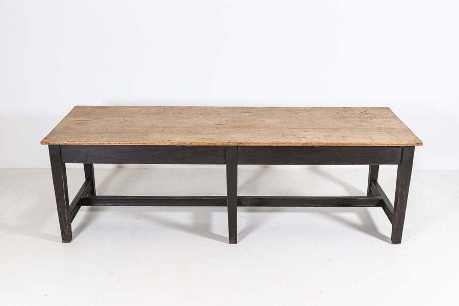 Antique 19thC English 3 Plank Oak Refectory Table