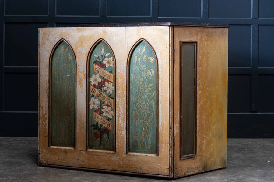 Antique Decorative Painted Chapel Cupboard
