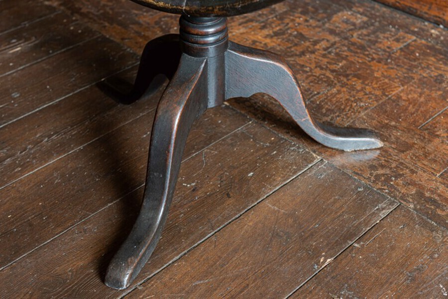 Antique 18thC Painted Mahogany Tilt Top Tripod Table