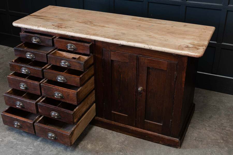 Antique English George V General Post Office Counter Kitchen Island
