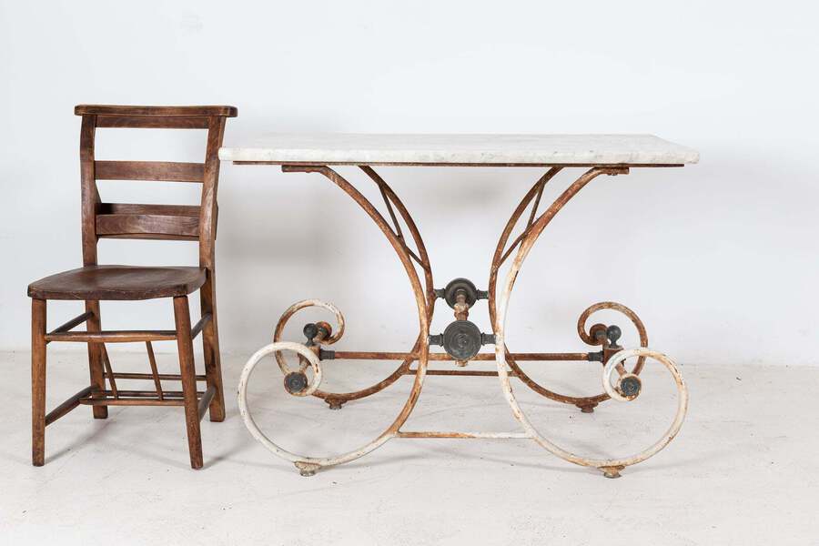 Antique French Marble Patisserie Table
