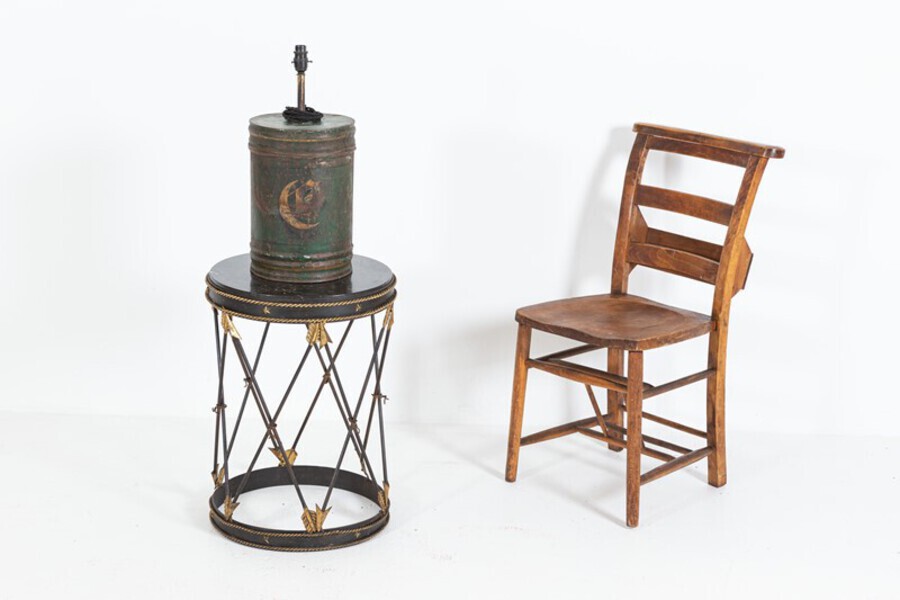 Antique 19thC Toleware Tea Cannister Lamp