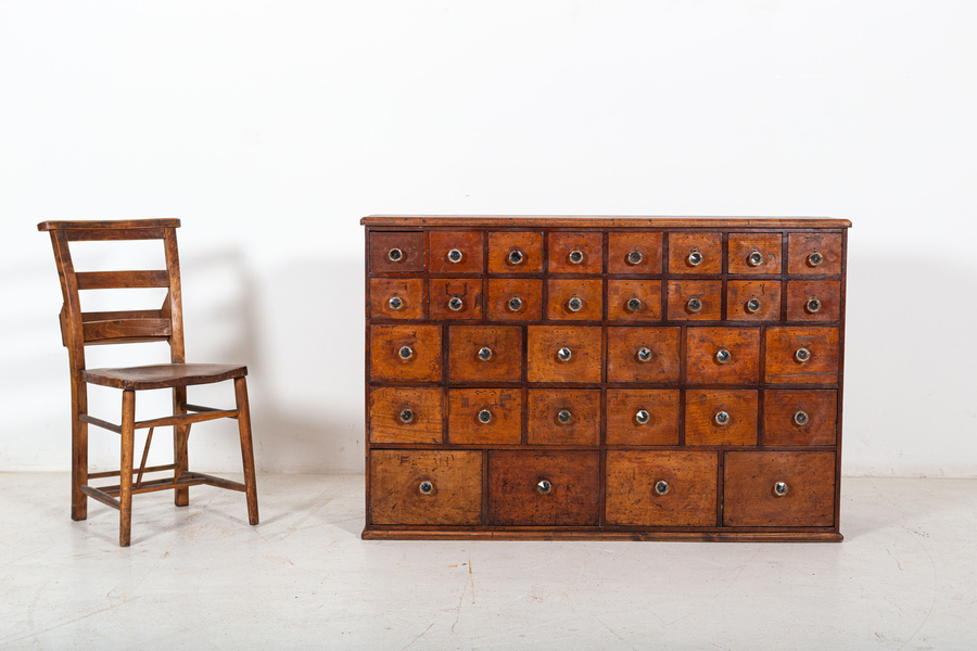 Antique 19thC English Mahogany Apothecary Cabinet