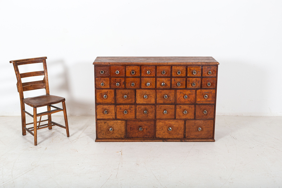 Antique 19thC English Mahogany Apothecary Cabinet