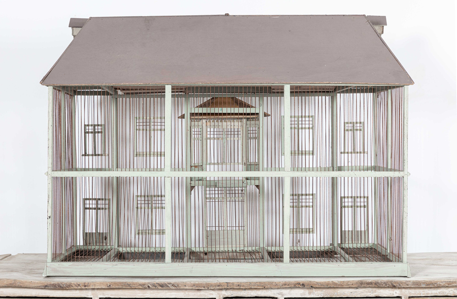 Antique Monumental Parisian Bird Cage Mansion