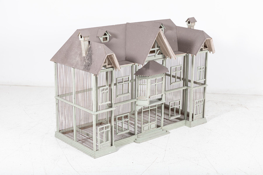 Antique Monumental Parisian Bird Cage Mansion