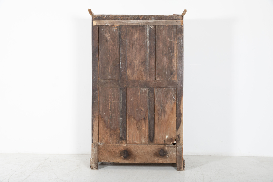 Antique Early 18thC French Rustic Walnut Bleached Armoire