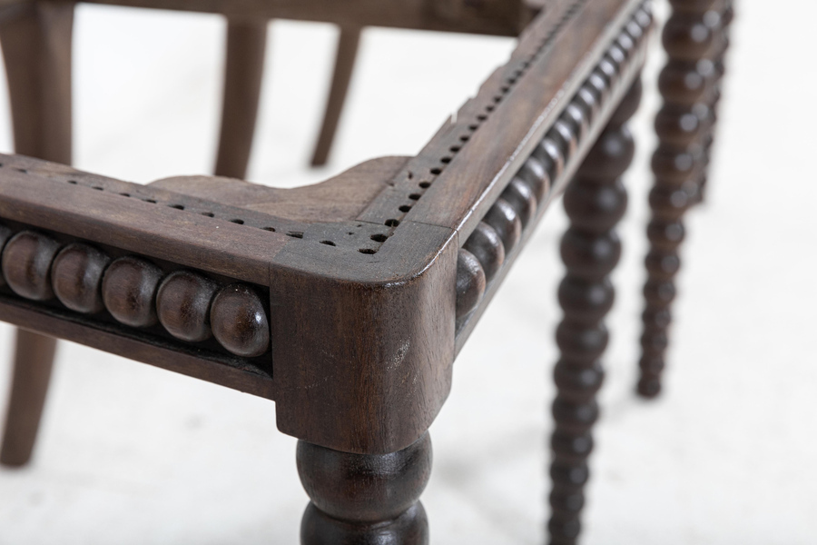 Antique Pair 19thC English Mahogany Bobbin Chairs