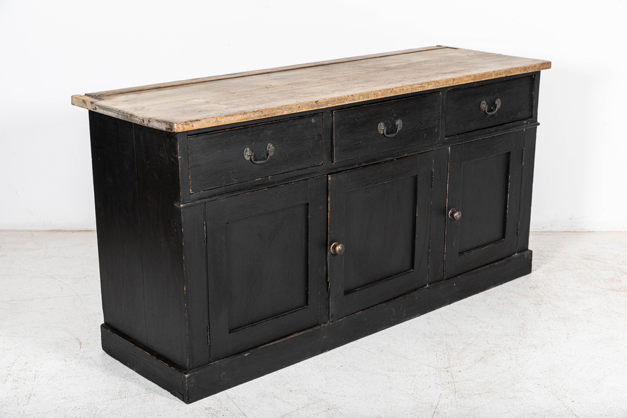 Antique Early 19thC English Ebonised Pine Dresser