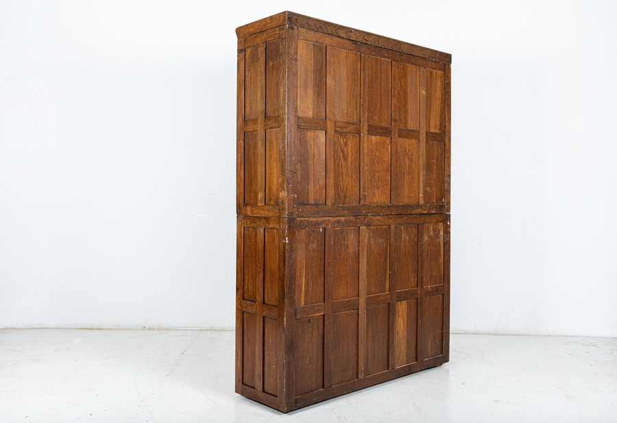 Antique Large 19thC English Oak Glazed Museum Display Cabinet	