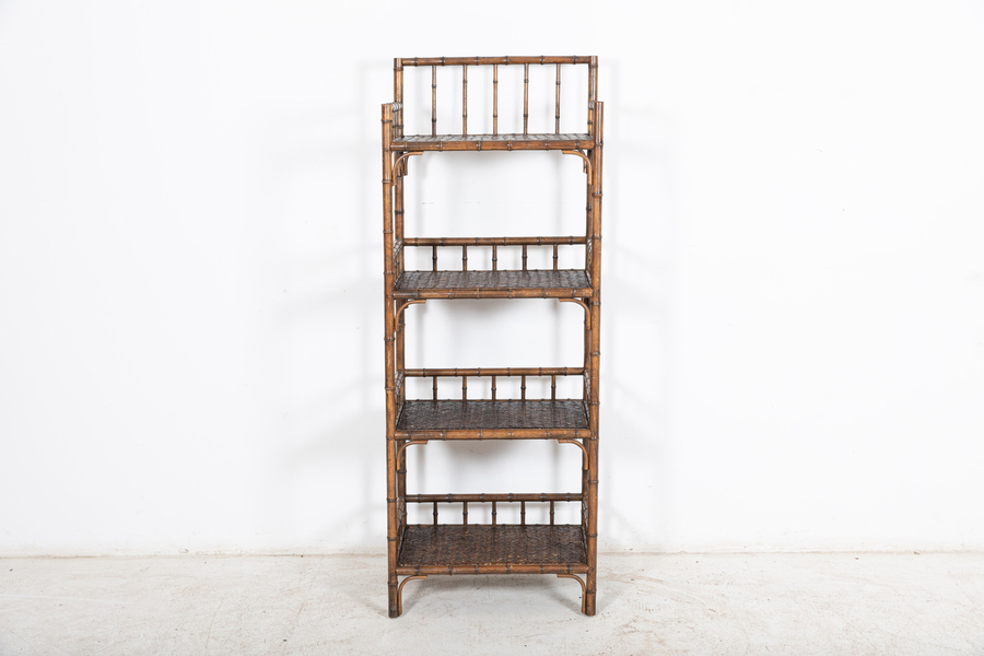 Antique 19thC English Faux Bamboo Beech Bookcase	